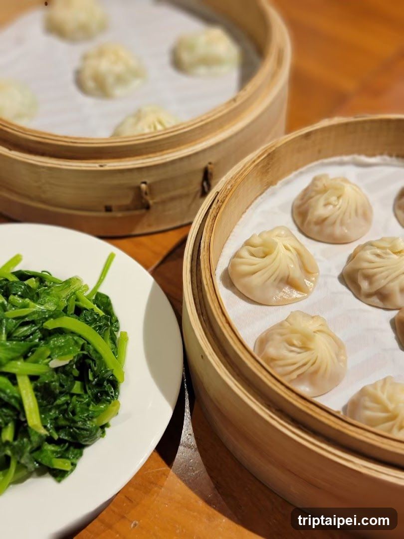 Steamed Dumplings and Greens