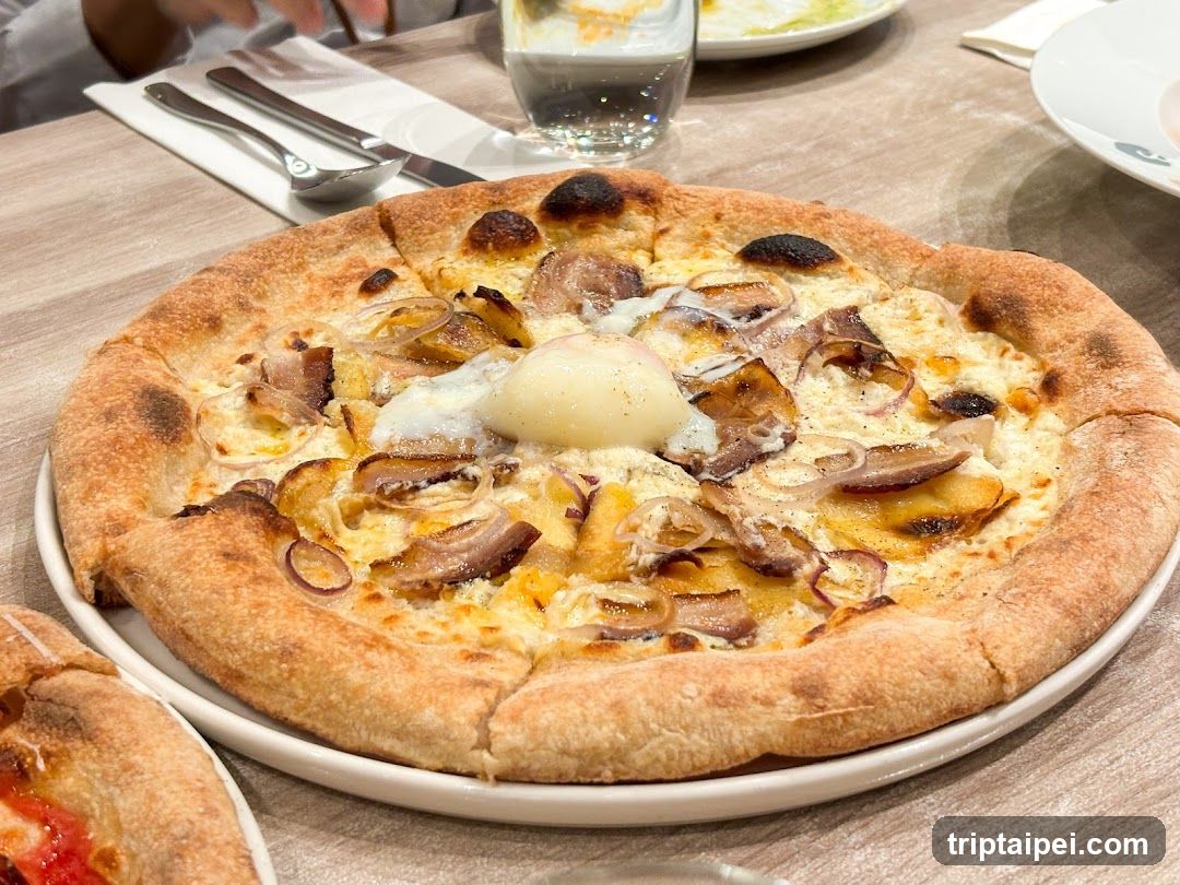 Pizza with Egg and Mushrooms