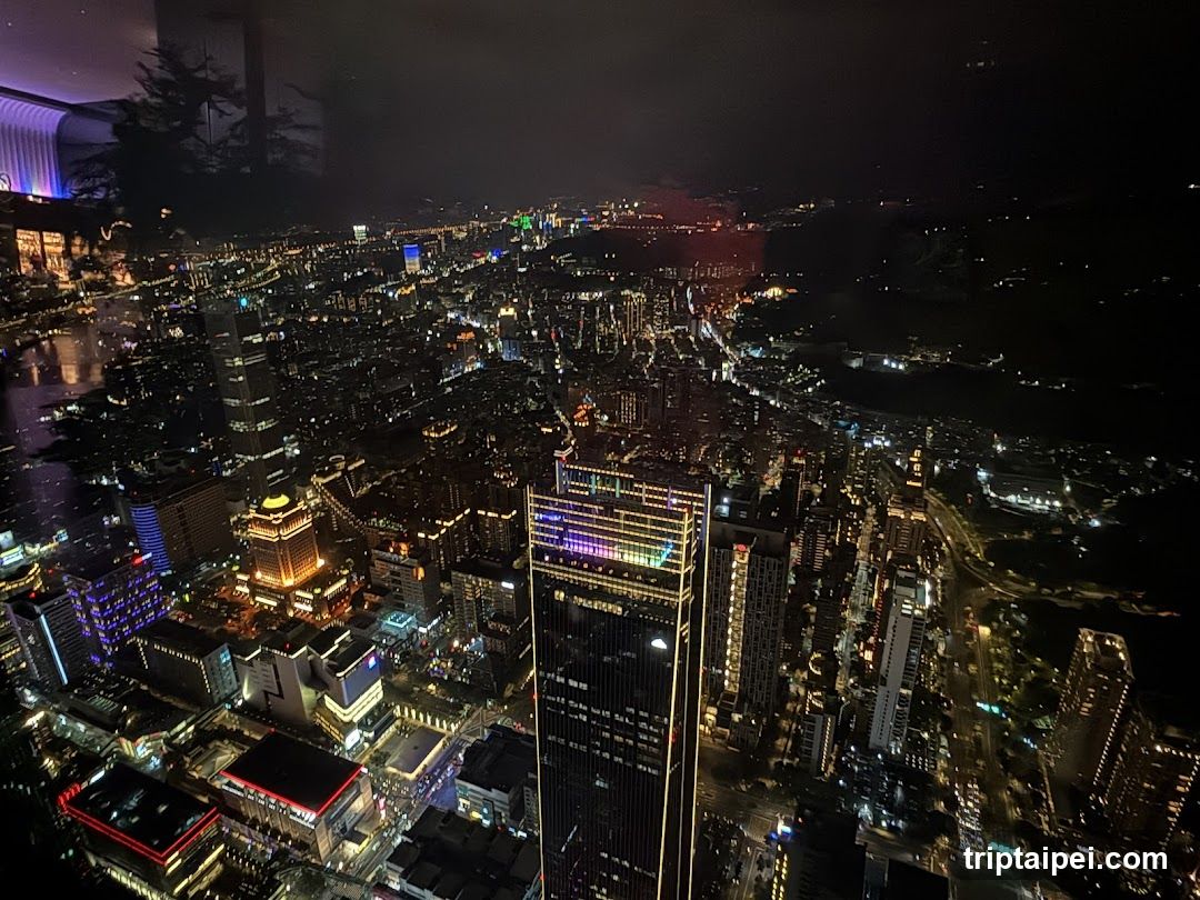 Night Cityscape View from High Building