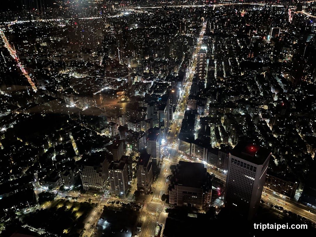 Night Cityscape Aerial View