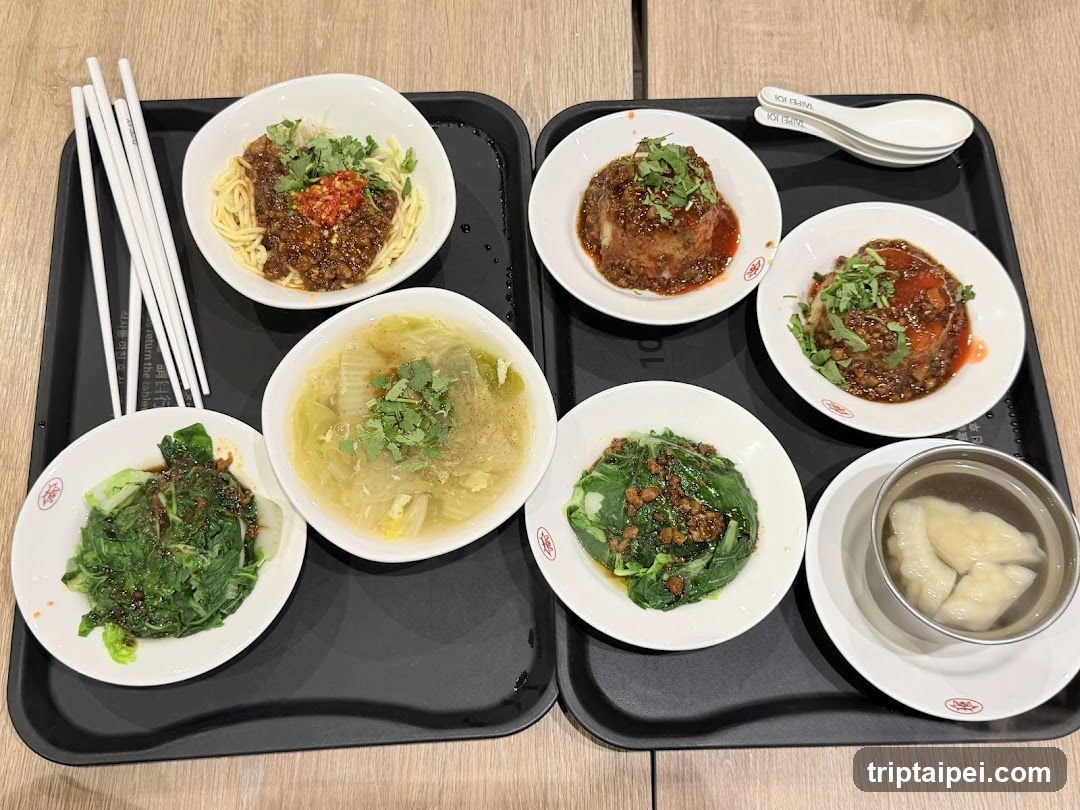 Food Tray with Multiple Dishes