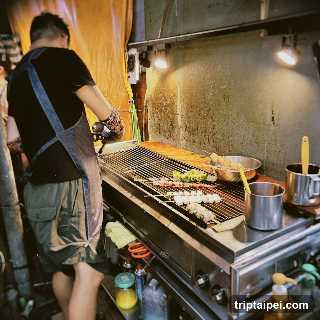 Grilled Skewts at Night Market Stall