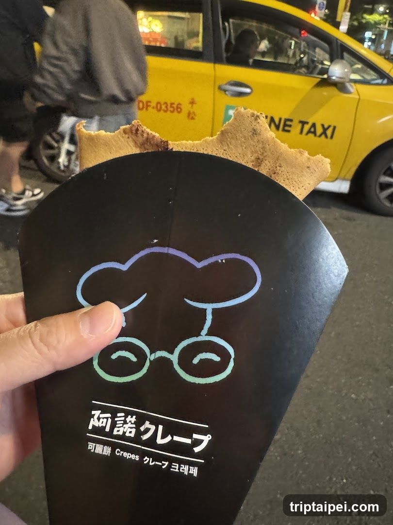 Crepe Box with Taxi Background