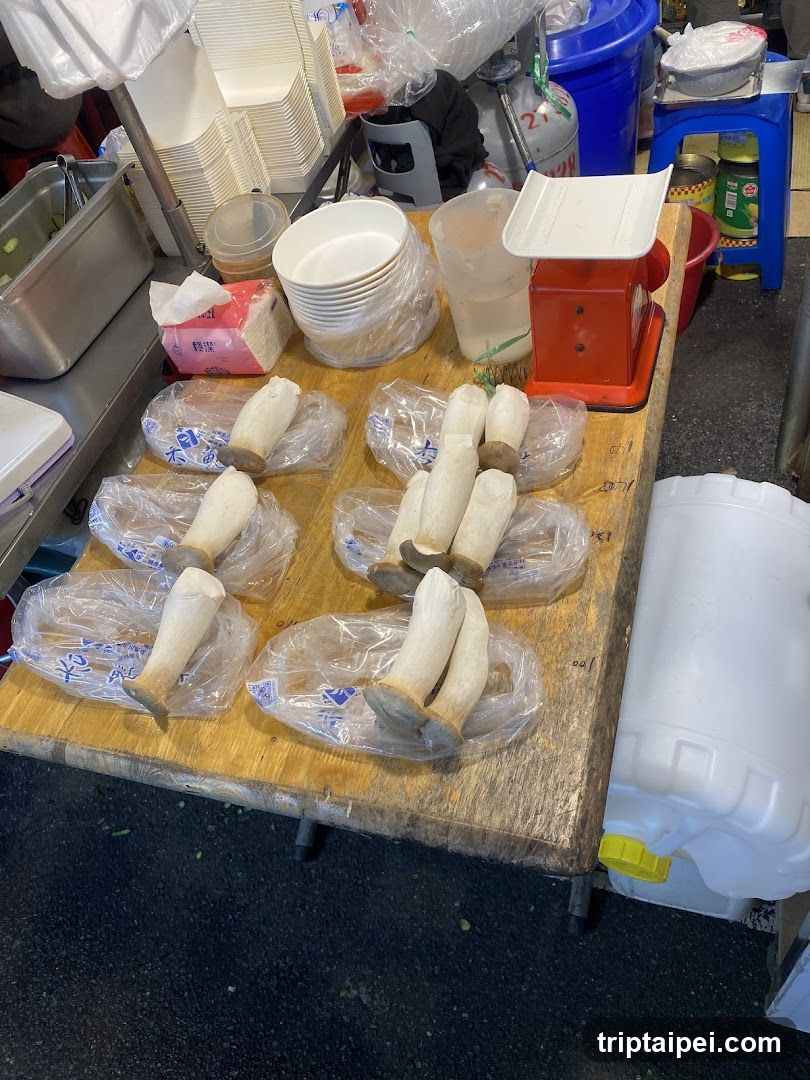 Mushroom Display at Market Stall