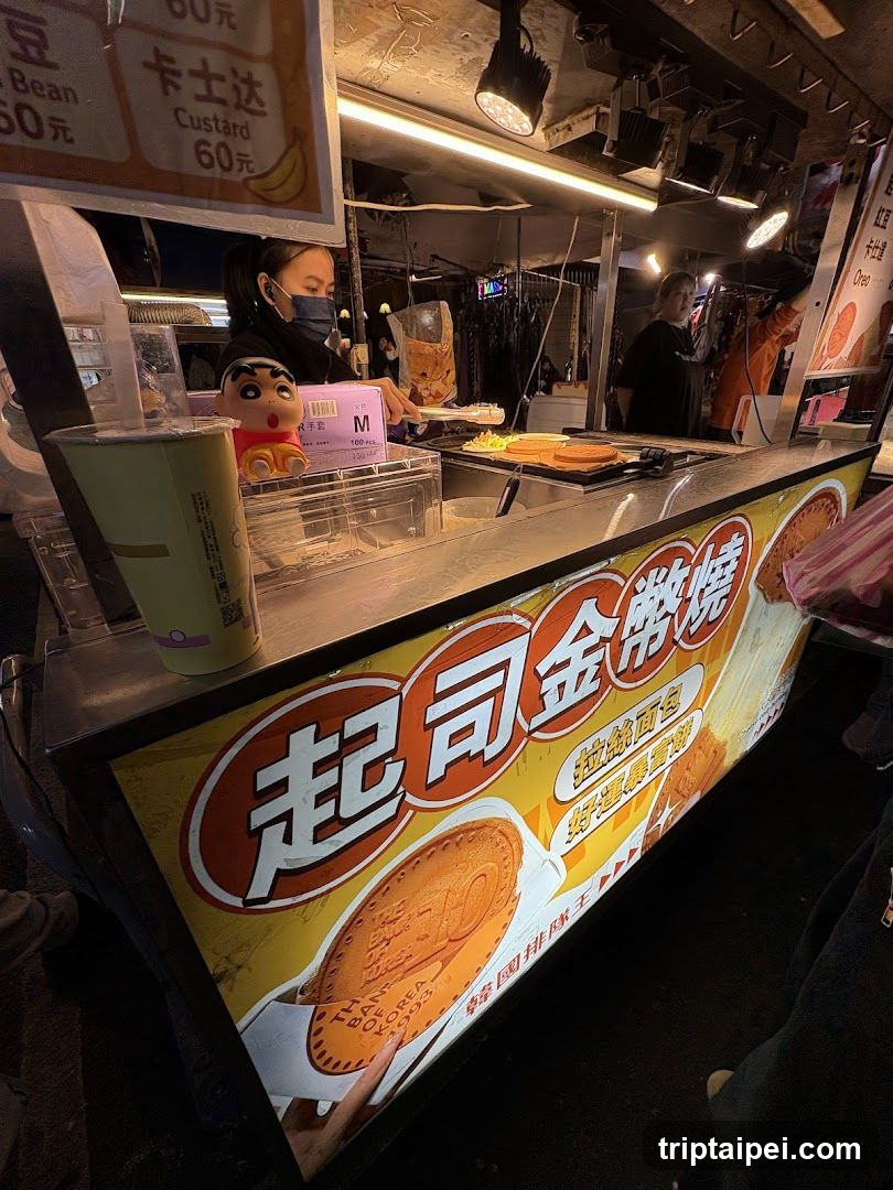 Stall with food display and staff