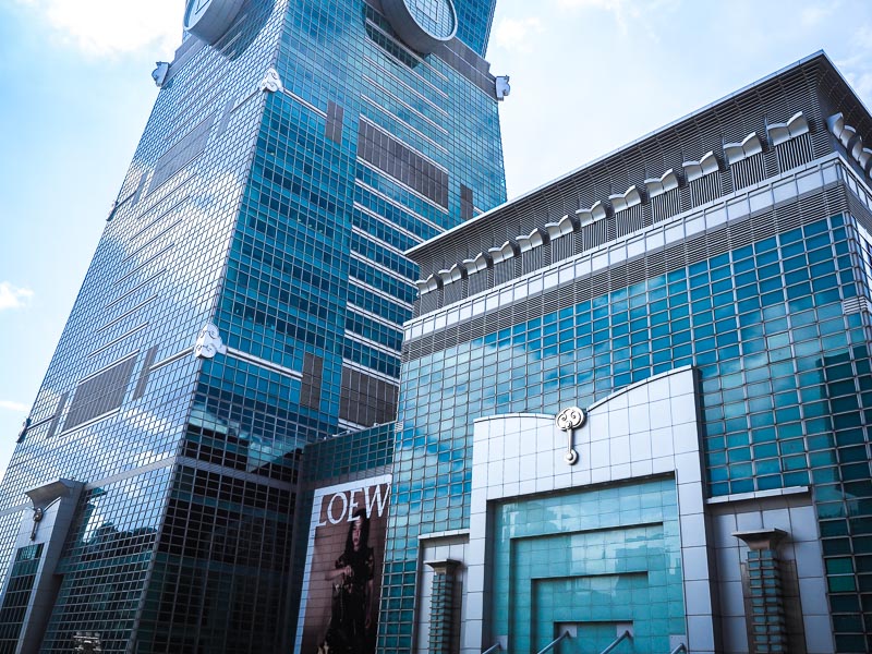 Taipei 101 Shopping Center connected to the base of the skyscraper